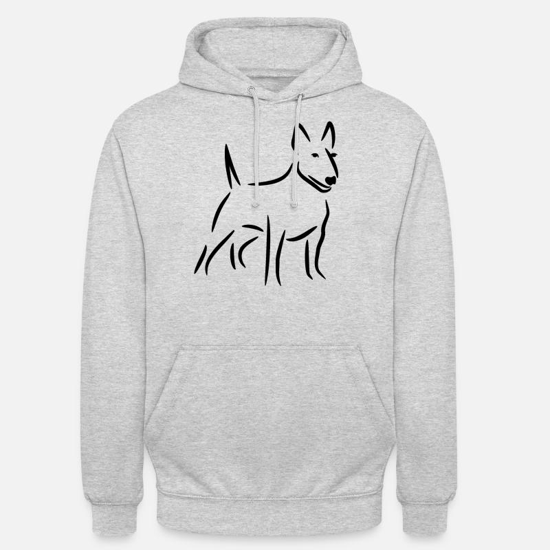 Dessin Bull Terrier - Sweat-shirt à capuche unisexe - gris clair chiné