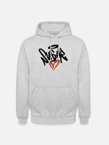 sugar heart graffiti - Unisex Hoodie - light heather grey