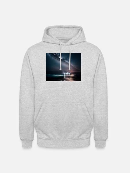 Ship at night - Unisex Hoodie - light heather grey