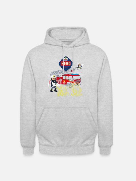 Playmobil Fire Department Design With Fire Truck - Unisex Hoodie - light heather grey