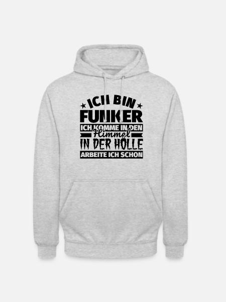 Funker Geschenk lustig Himmel Hölle - Unisex Hoodie - Hellgrau meliert