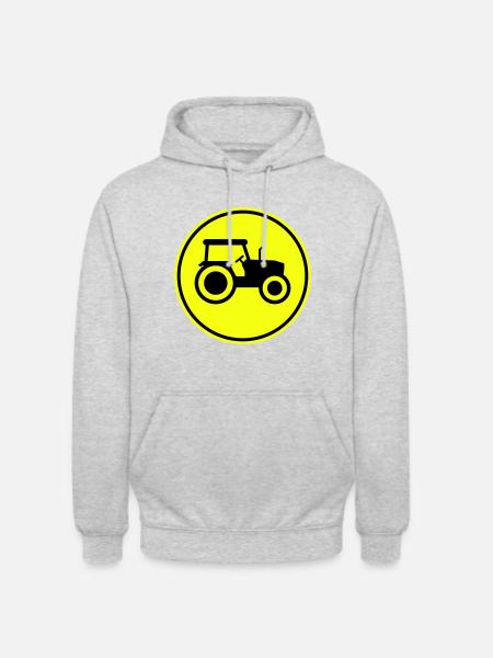 Traktor icon Silhouette - Unisex Hoodie - Hellgrau meliert