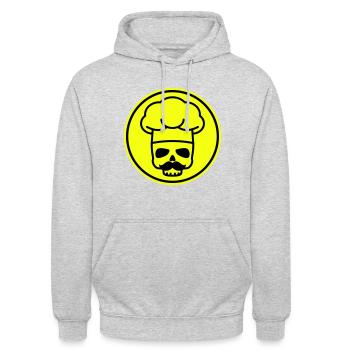 Icône du crâne de cuisinier - Sweat-shirt à capuche unisexe - gris clair chiné - Devant - Alina (178cm) & Michal (187cm)