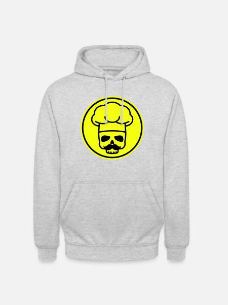 Cook skull icon - Unisex Hoodie - light heather grey