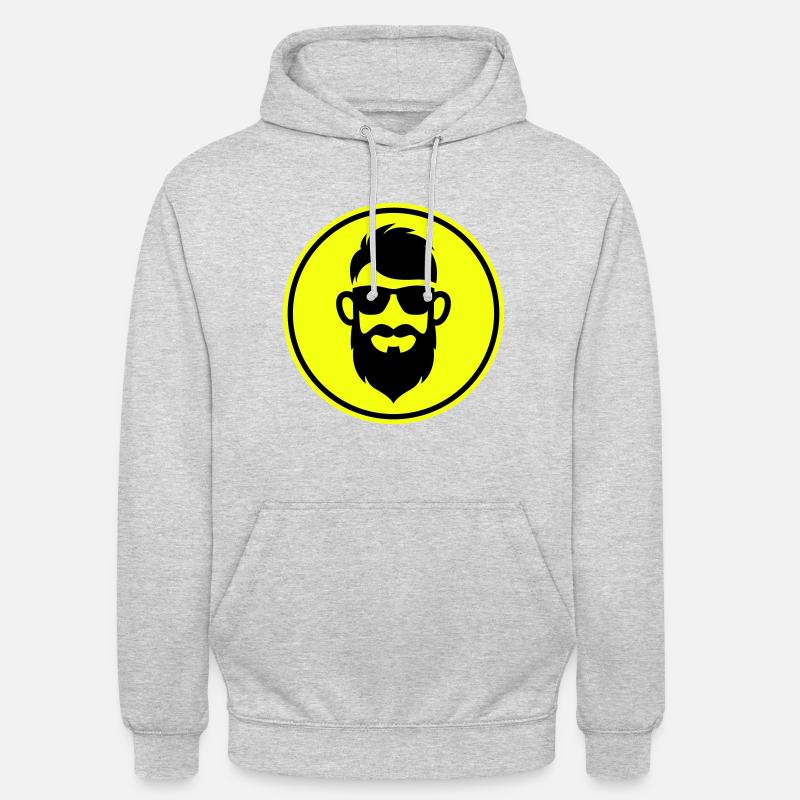 Gesicht bart symbol - Unisex Hoodie - Hellgrau meliert