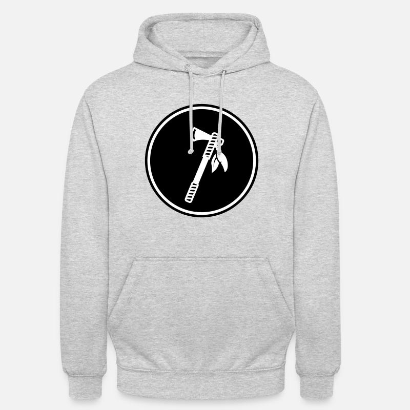 Plume indienne de hache - Sweat-shirt à capuche unisexe - gris clair chiné