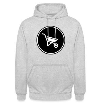 Wheelbarrow symbol - Unisex Hoodie - light heather grey - Front - Alina (178cm) & Michal (187cm)