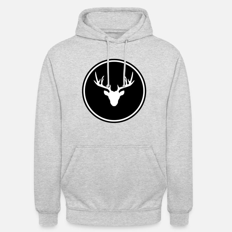 Reh Hirsch icon - Unisex Hoodie - Hellgrau meliert