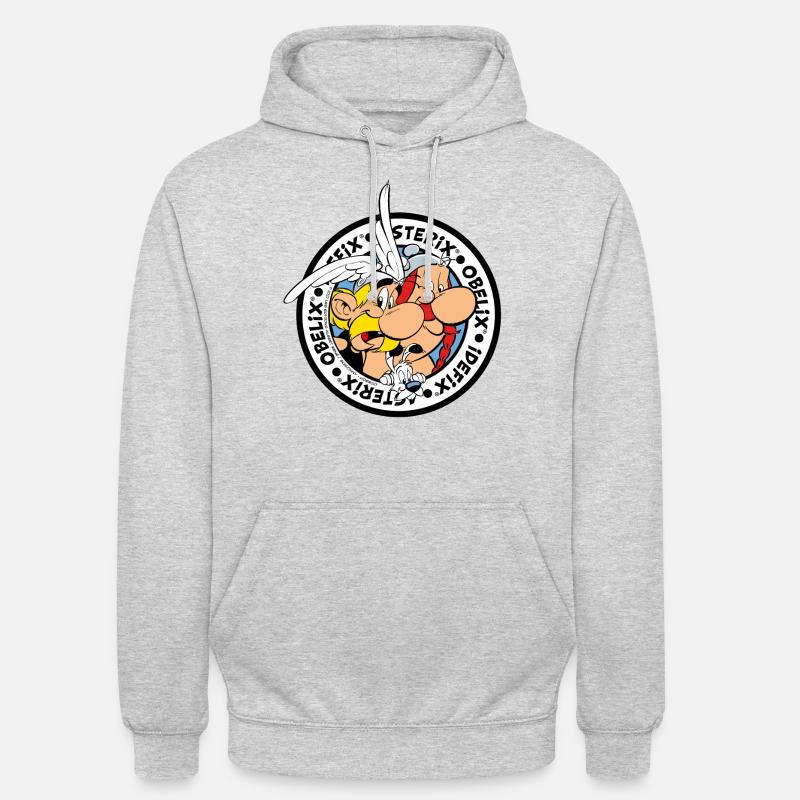Astérix & Obélix Á l'aventure Avec Idéfix - Sweat-shirt à capuche unisexe - gris clair chiné