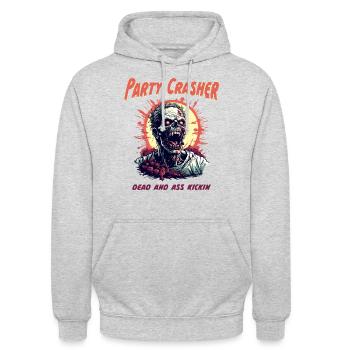 Party Crasher - Unisex Hoodie - Hellgrau meliert - Vorne - Alina (178cm) & Michal (187cm)