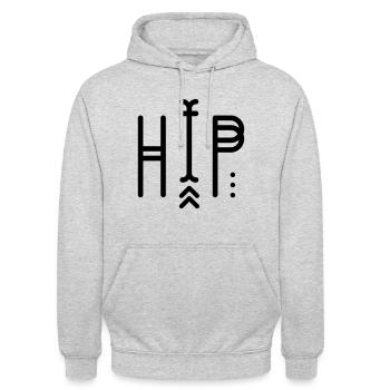 HIP | Hip & Hop | Partnerlook - Unisex Hoodie - Hellgrau meliert - Vorne - Alina (178cm) & Michal (187cm)
