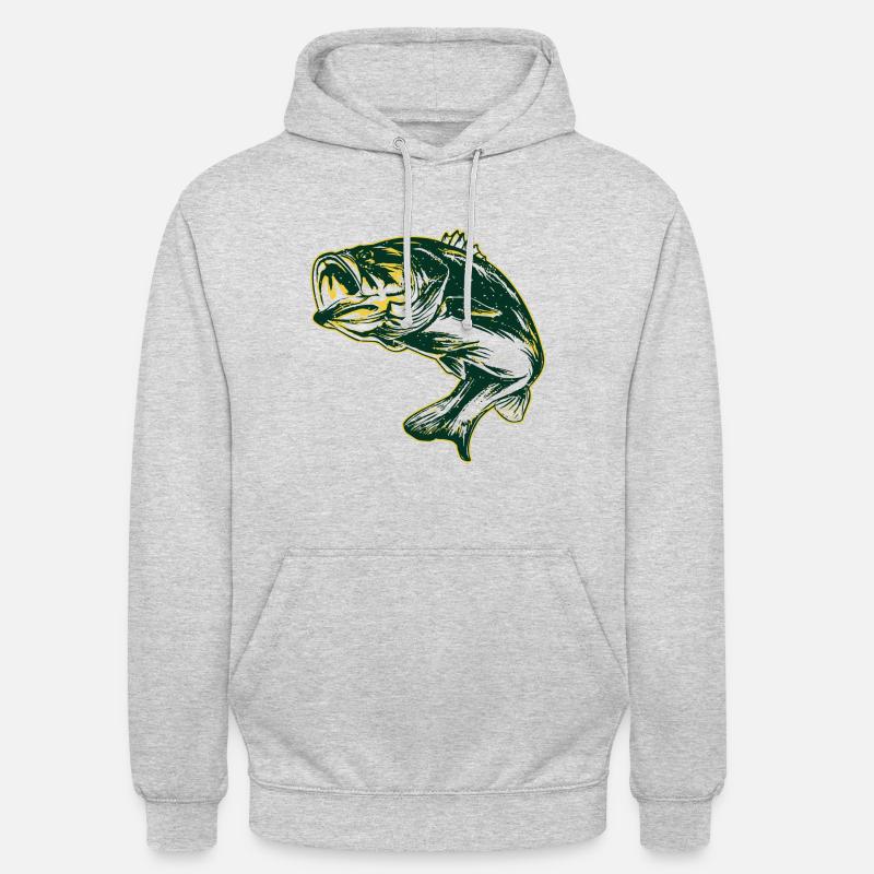 Fisch - Unisex Hoodie - Hellgrau meliert