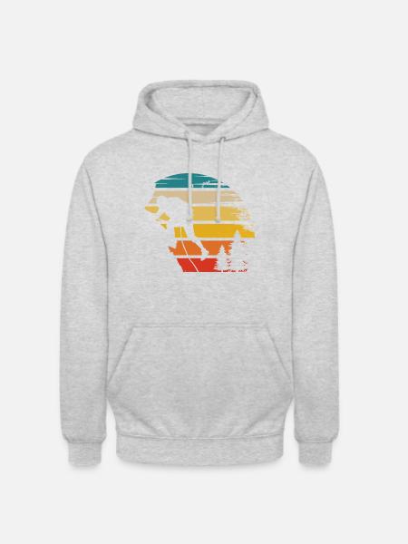Retro Sun and Climbing - - Unisex Hoodie - light heather grey