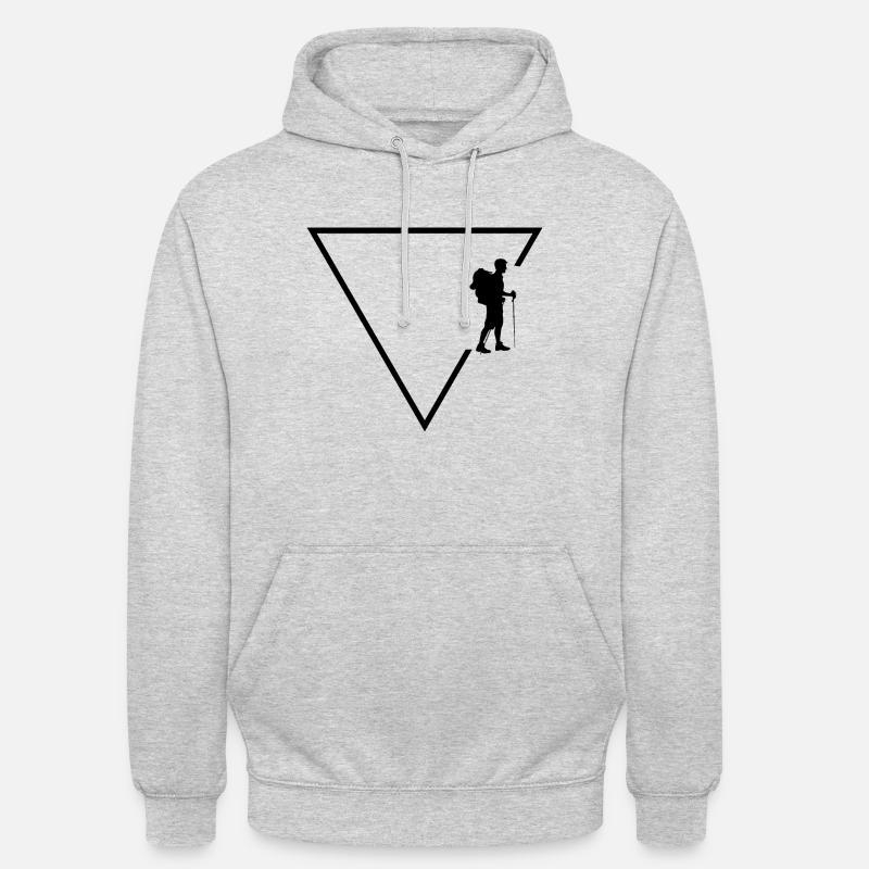 Triangle 1 et randonnée - - Sweat-shirt à capuche unisexe - gris clair chiné