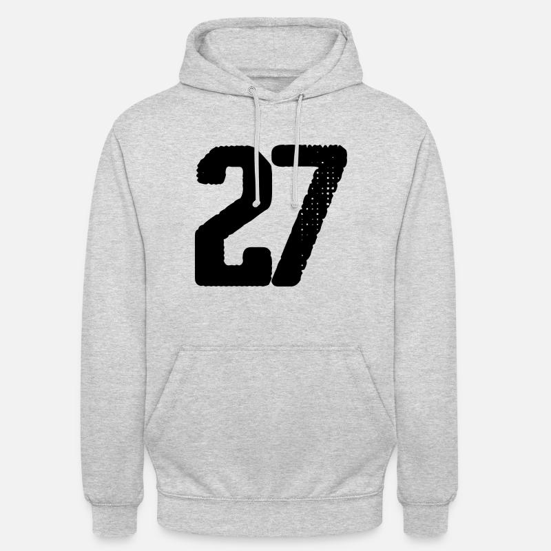 Maillot à 27 chiffres - Sweat-shirt à capuche unisexe - gris clair chiné
