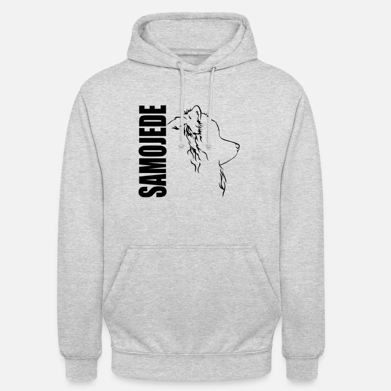 SAMOJEDE Profil Chiens Chien Wilsigns - Sweat-shirt à capuche unisexe - gris clair chiné