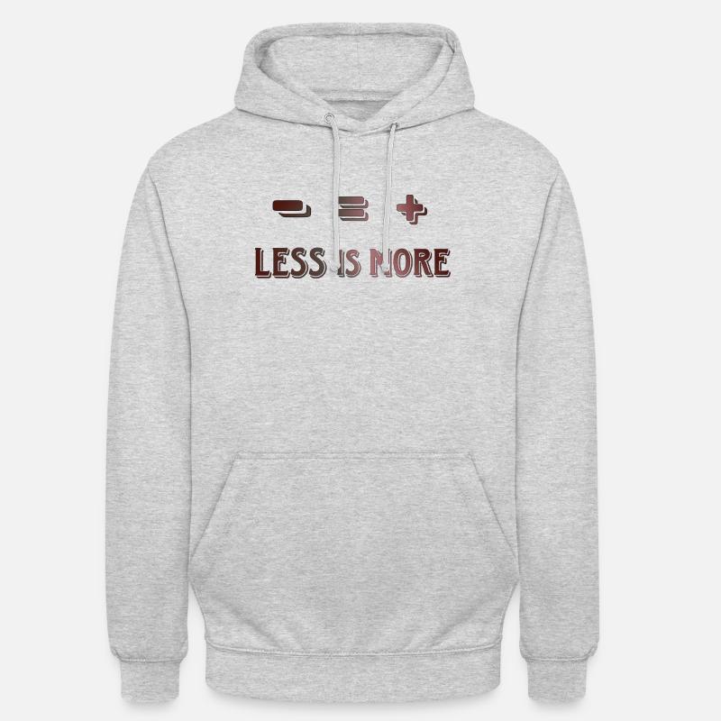 Moins c’est plus - Sweat-shirt à capuche unisexe - gris clair chiné
