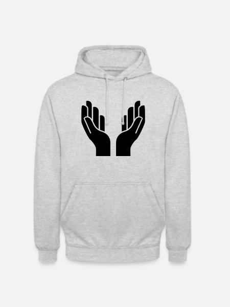 Hands icon icon - Unisex Hoodie - light heather grey