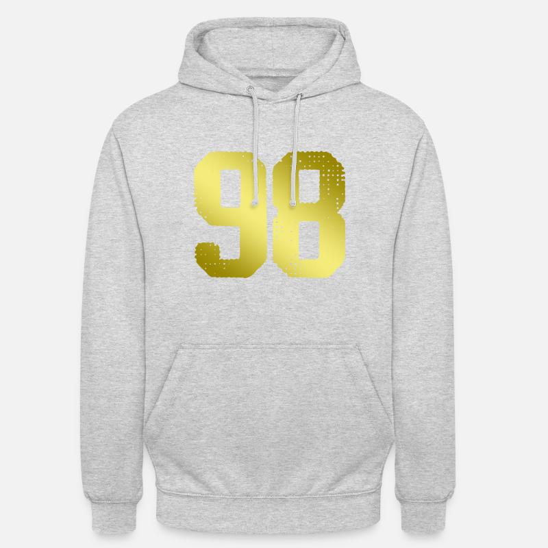 maillot numéro 98 - Sweat-shirt à capuche unisexe - gris clair chiné