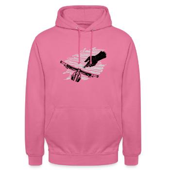 Restez avec moi - - Sweat-shirt à capuche unisexe - rose - Devant - Alina (178cm) & Michal (187cm)