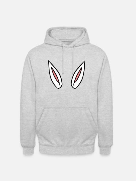 ears gift idea rabbit ears - Unisex Hoodie - light heather grey
