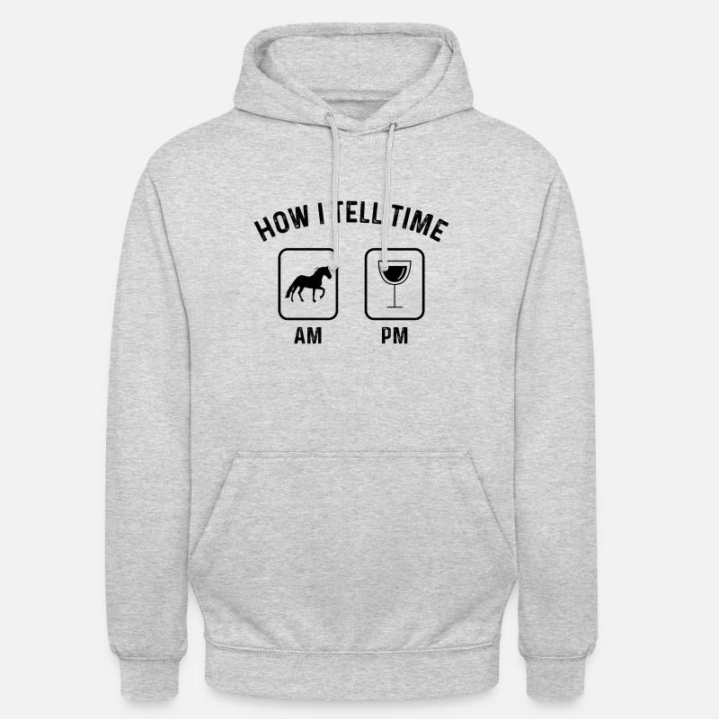 Comment dire l’heure au PM - - Sweat-shirt à capuche unisexe - gris clair chiné