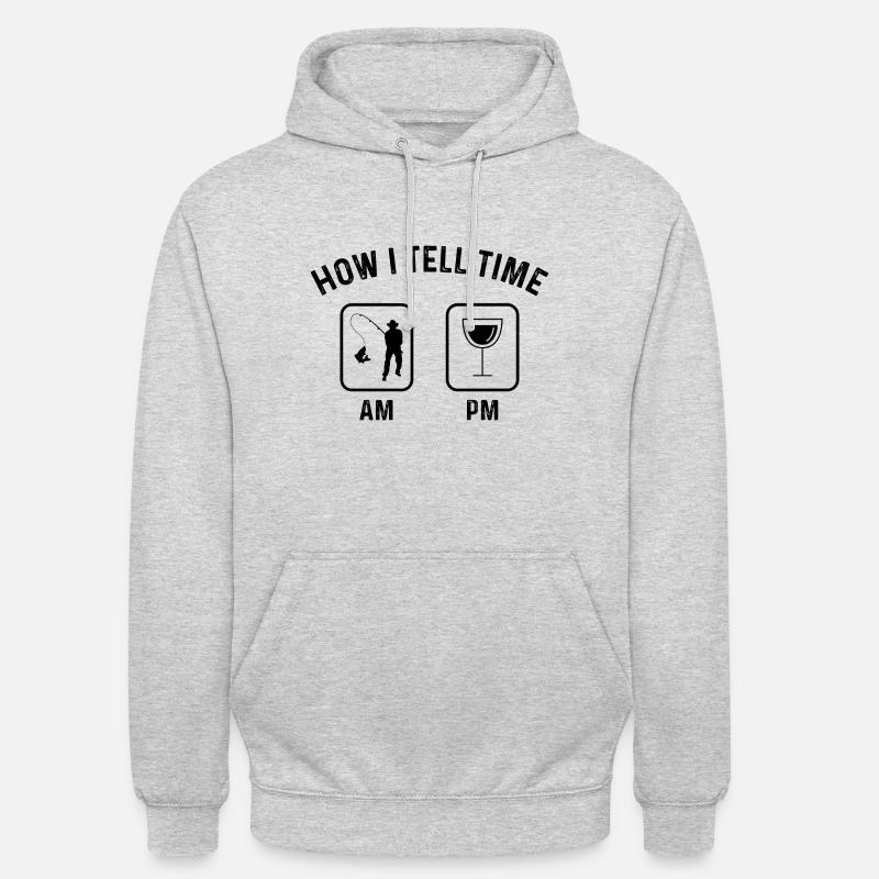 Comment dire l’heure au PM - - Sweat-shirt à capuche unisexe - gris clair chiné
