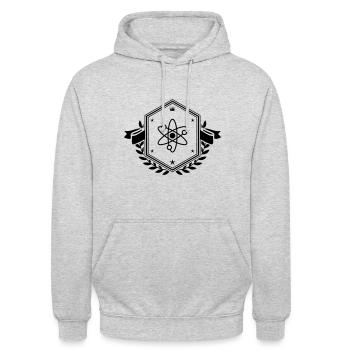Armoiries de l’atome - Sweat-shirt à capuche unisexe - gris clair chiné - Devant - Alina (178cm) & Michal (187cm)