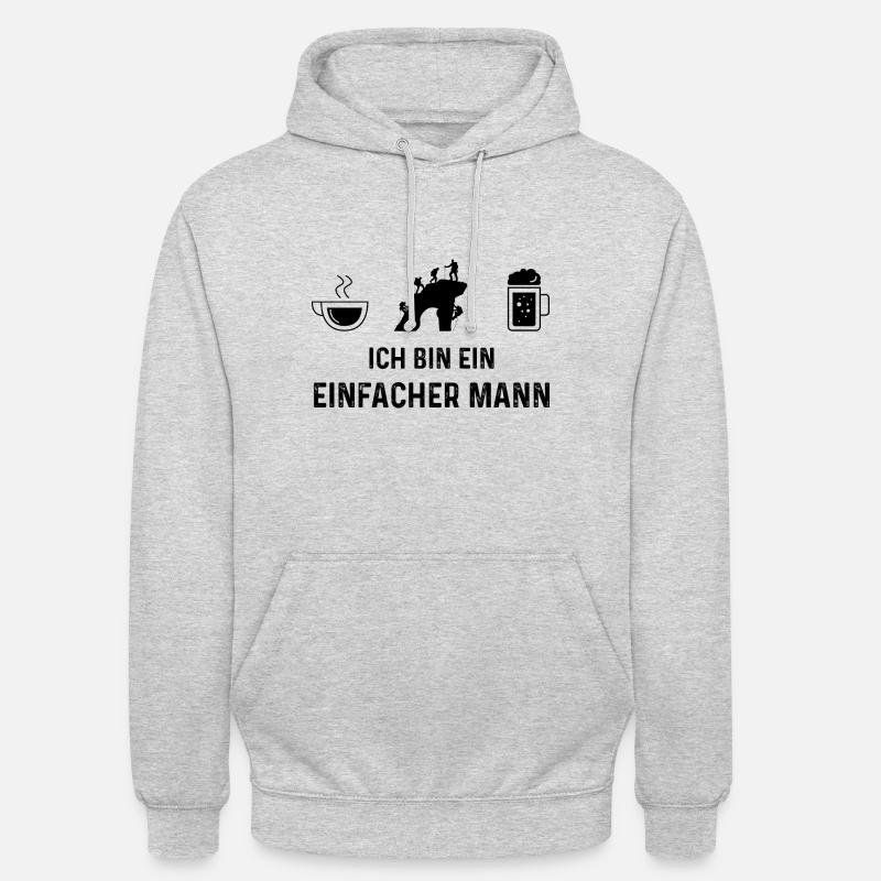 Ich bin ein Einfacher Mann - - Unisex Hoodie - Hellgrau meliert