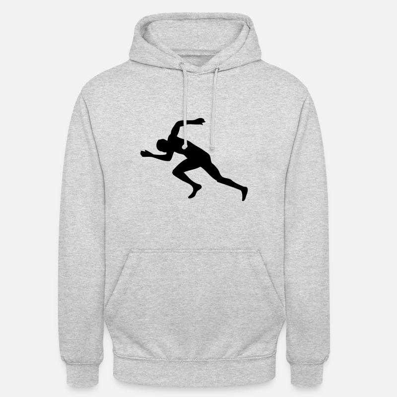 Sprinter - Sprint - Athlétisme - Sweat-shirt à capuche unisexe - gris clair chiné