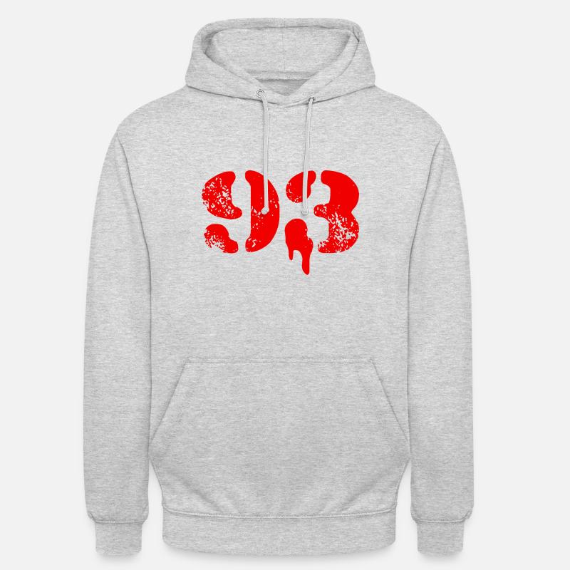 93 Symbole numérique - Sweat-shirt à capuche unisexe - gris clair chiné