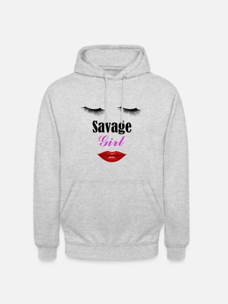 Wildes Mädchen - Unisex Hoodie - Hellgrau meliert