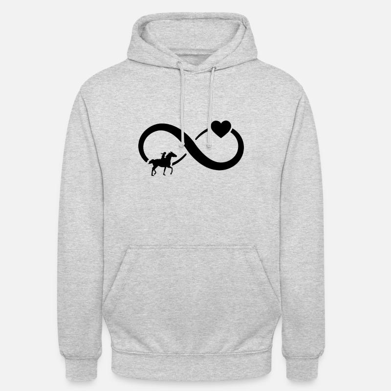 Infinity Heart et Cheval 1 - - Sweat-shirt à capuche unisexe - gris clair chiné