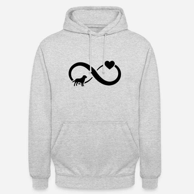 Infinity Heart et Chien - - Sweat-shirt à capuche unisexe - gris clair chiné