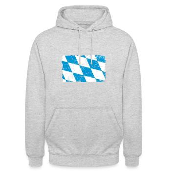 Drapeau de Bavière - Bavaria Flag - Sweat-shirt à capuche unisexe - gris clair chiné - Devant - Alina (178cm) & Michal (187cm)
