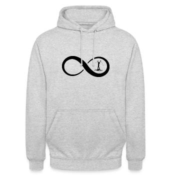 Infinity et Ski 1 - - Sweat-shirt à capuche unisexe - gris clair chiné - Devant - Alina (178cm) & Michal (187cm)