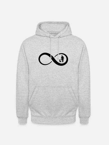 Infinity et Dog 1 - - Sweat-shirt à capuche unisexe - gris clair chiné