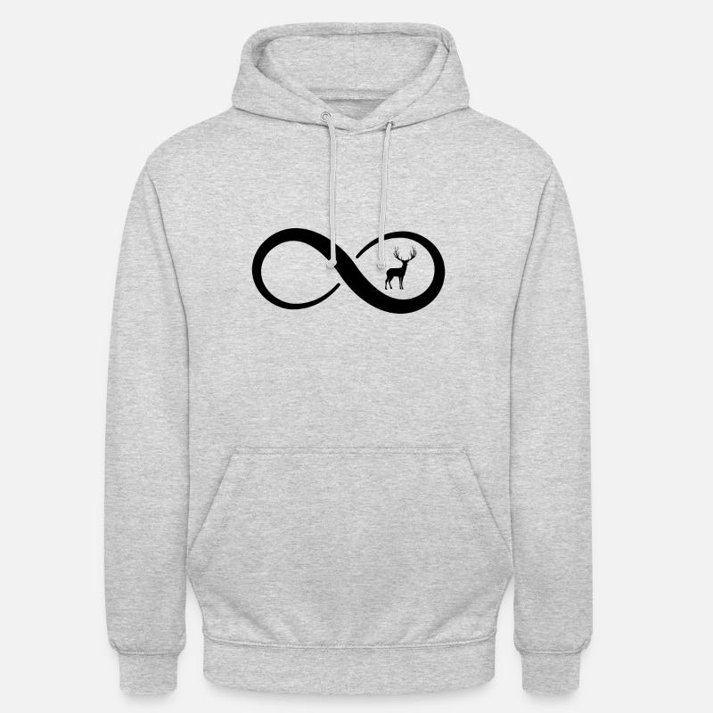 Infinity et Chasse 2 - - Sweat-shirt à capuche unisexe - gris clair chiné