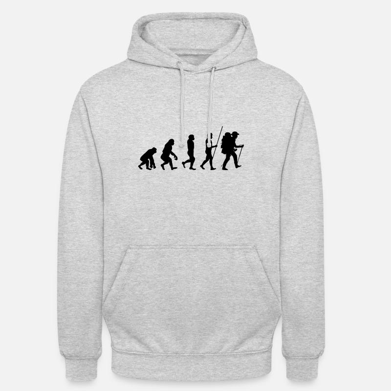 Evolution Wandermensch - - Unisex Hoodie - Hellgrau meliert
