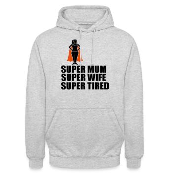 super mum quote - Unisex Hoodie - light heather grey - Front - Alina (178cm) & Michal (187cm)