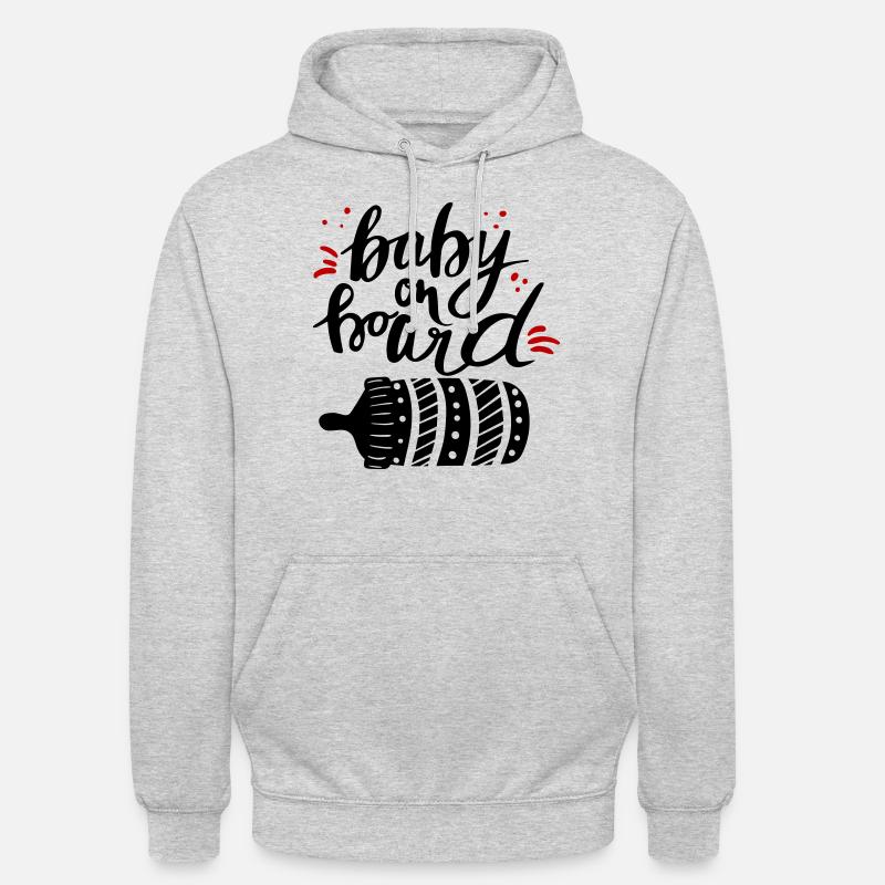 Bébé à bord Grossesse Enceinte - Sweat-shirt à capuche unisexe - gris clair chiné