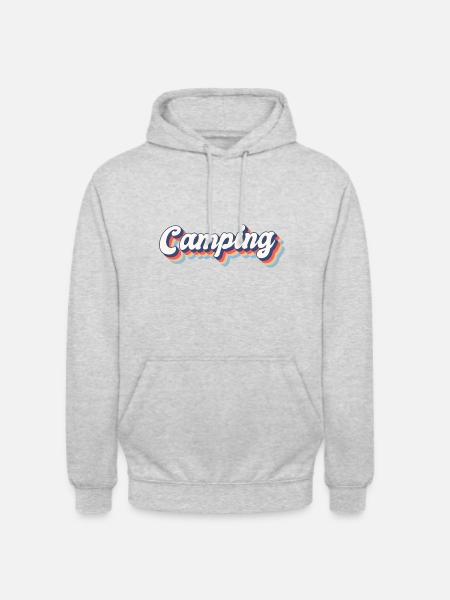 Camping Retro 70s Style - Unisex Hoodie - light heather grey