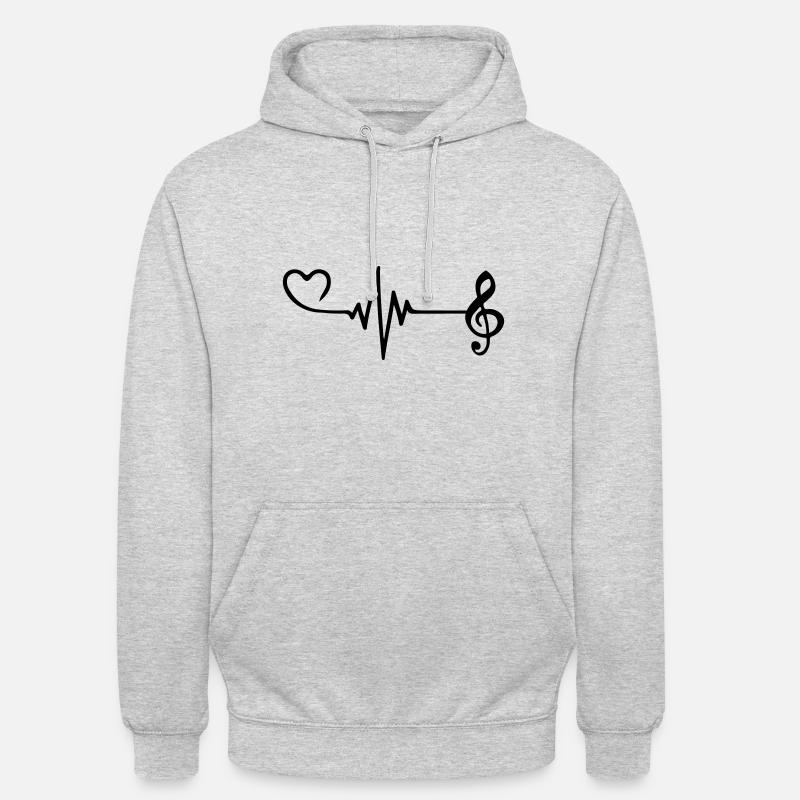 Musical Notes Pulse Heart Love - Unisex Hoodie - light heather grey