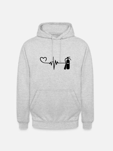 Fire Extinguisher Pulse Heart Love - Unisex Hoodie - light heather grey