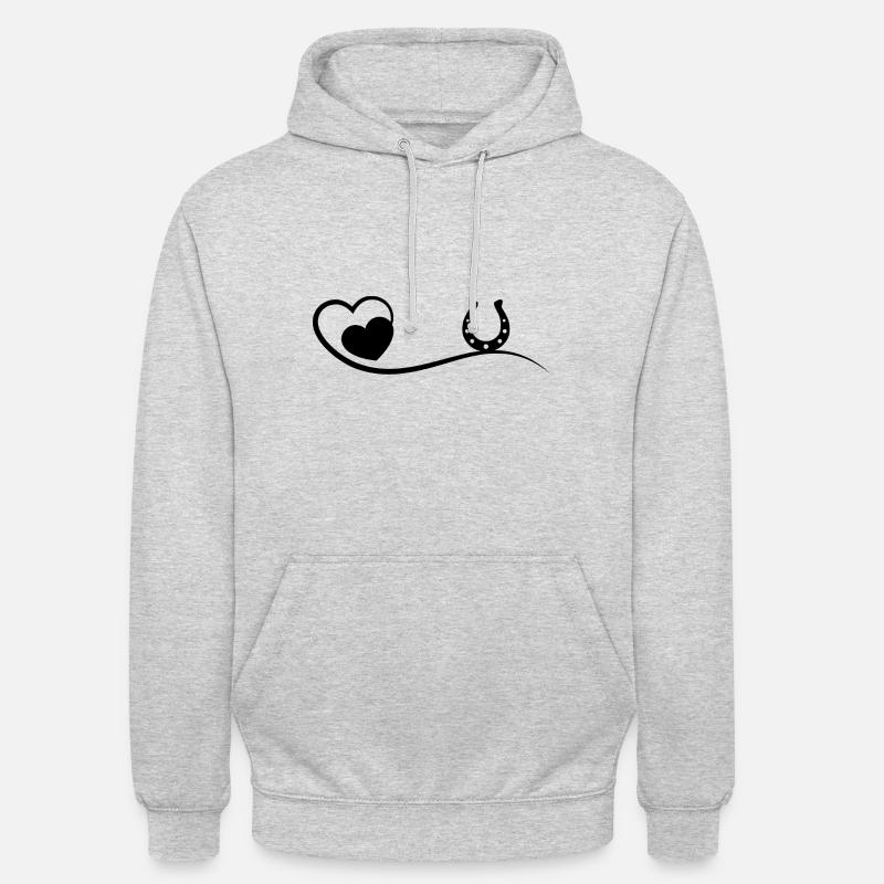 Cœur et Cheval - - Sweat-shirt à capuche unisexe - gris clair chiné