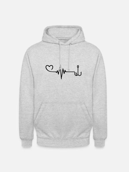 Fish hook pulse - Unisex Hoodie - light heather grey