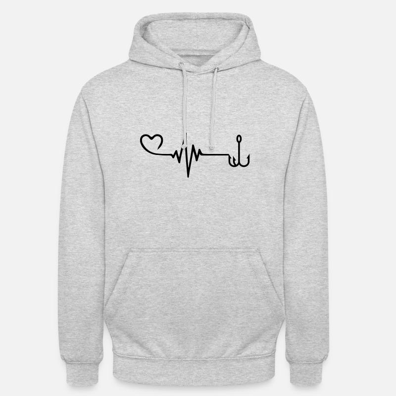 Fish hook pulse - Unisex Hoodie - light heather grey