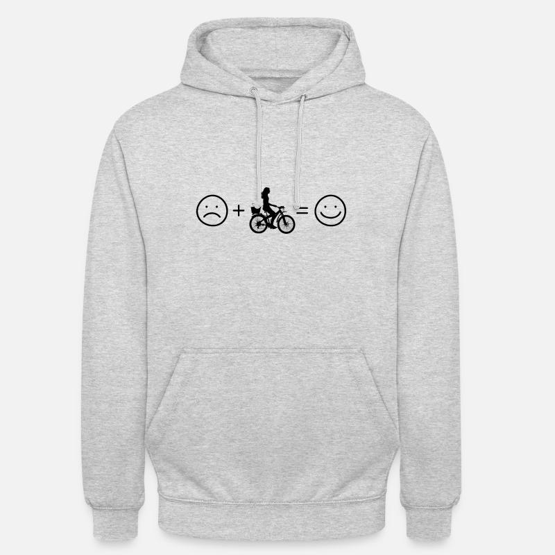 Smile Face et cyclisme - (2) - Sweat-shirt à capuche unisexe - gris clair chiné