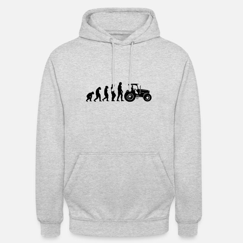 Evolution und Landwirtschaft - - Unisex Hoodie - Hellgrau meliert