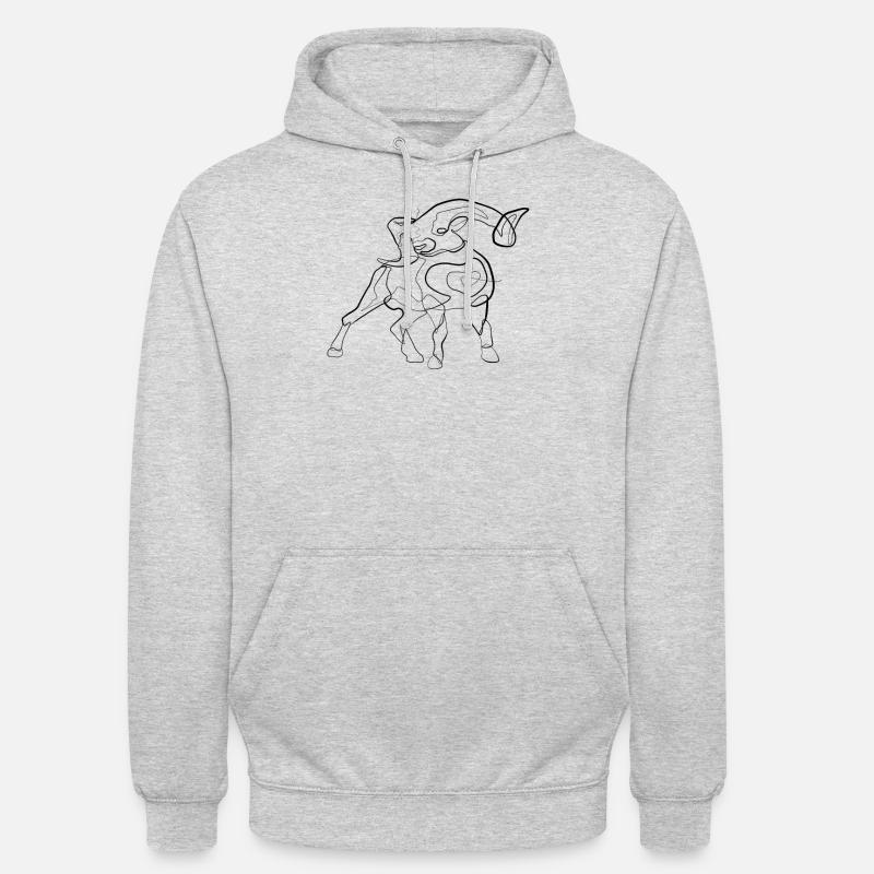 Bélier - one line drawing - Sweat-shirt à capuche unisexe - gris clair chiné
